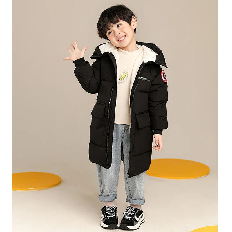 TheKylian Cozy Layers: Long Hooded Jackets for Boys in Solid Colors (2-10 Years)