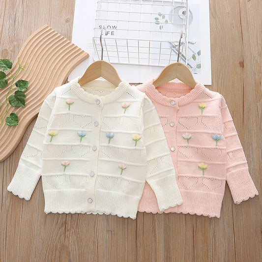 Spring fall toddler kids Girls' Clothes Baby Outfits Sets Knitted Cardigan Sweater Coat+Ruffle Skirt suits for Girls' Cloth sets