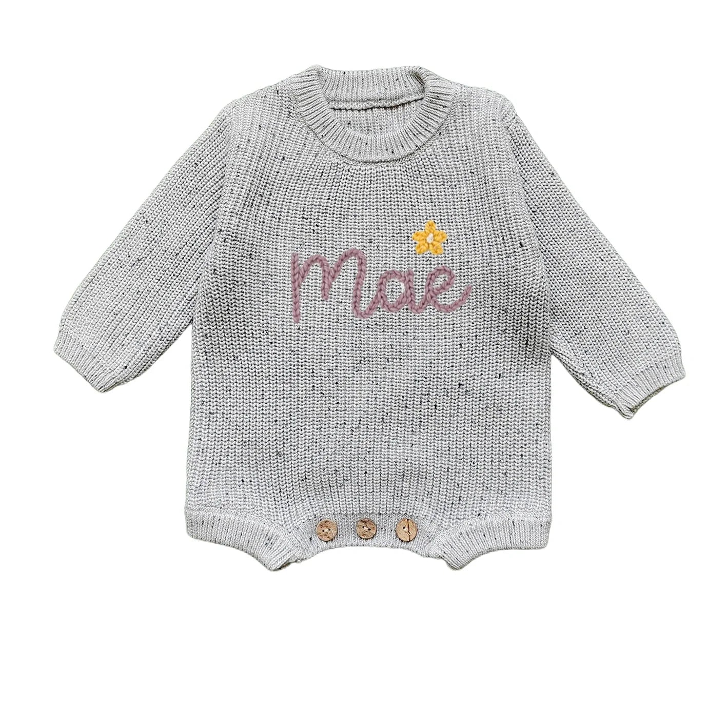 Baby knitted sweater personalized custom personalized text cotton soft hand knitted autumn and winter warm children's gifts