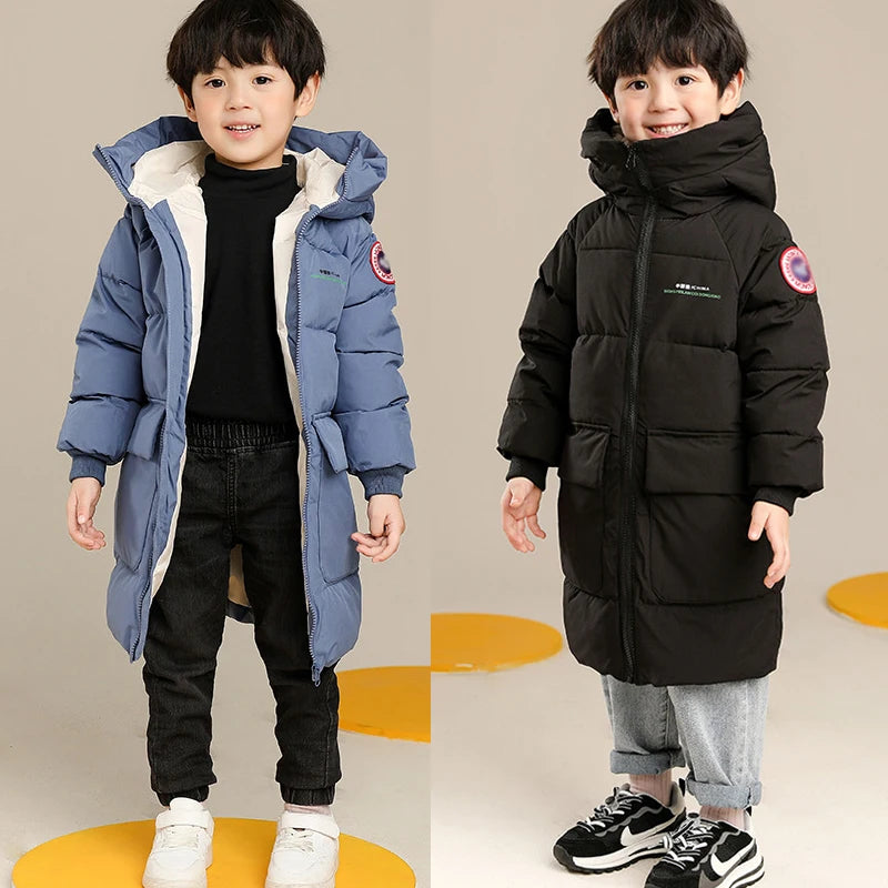 TheKylian Cozy Layers: Long Hooded Jackets for Boys in Solid Colors (2-10 Years)