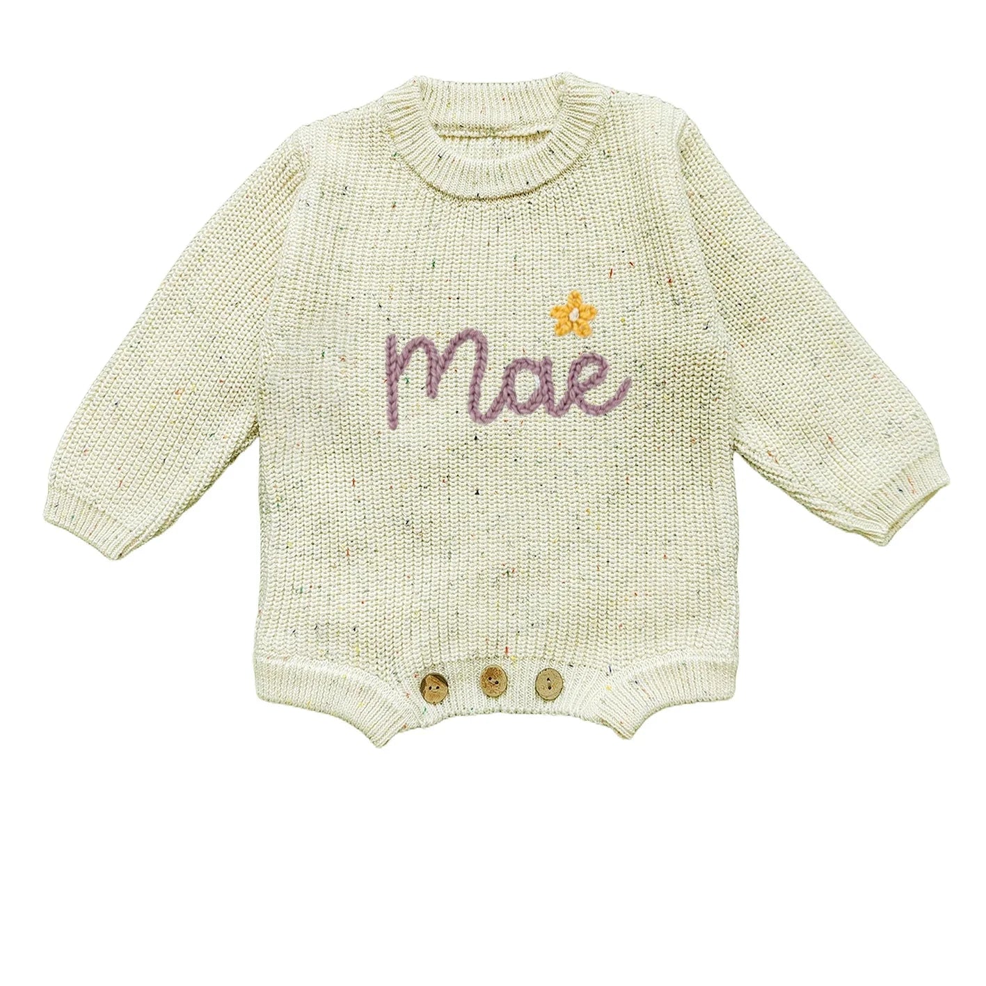 Baby knitted sweater personalized custom personalized text cotton soft hand knitted autumn and winter warm children's gifts