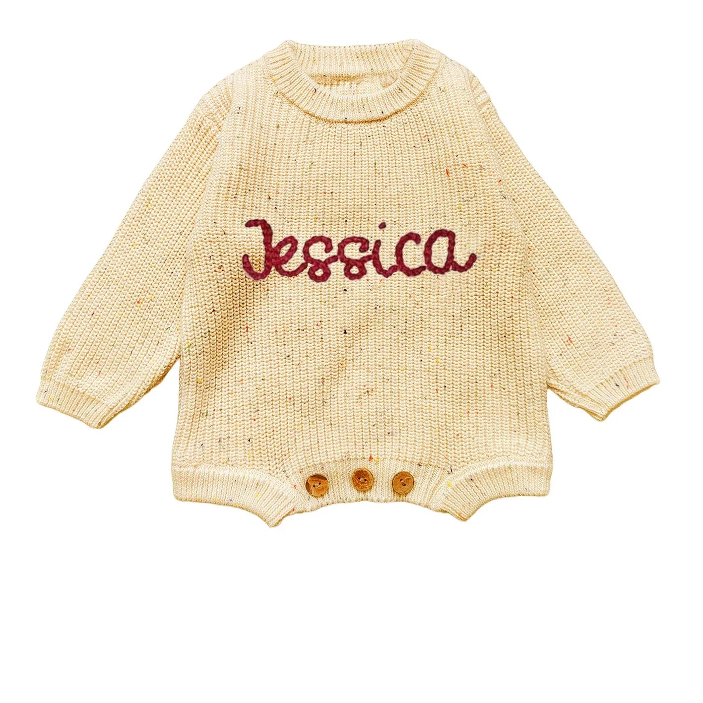 Baby knitted sweater personalized custom personalized text cotton soft hand knitted autumn and winter warm children's gifts