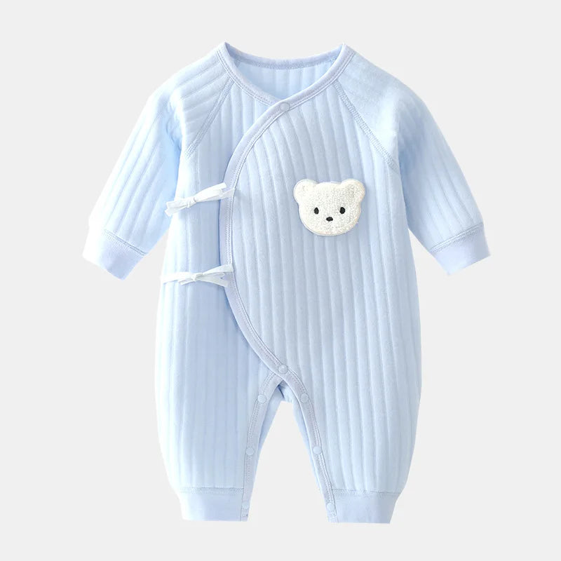 Personalized Newborn Clothes, Autumn And Winter Warm Clothes, Baby Crawling Clothes, Baby Teddy Bear One-Piece Clothes