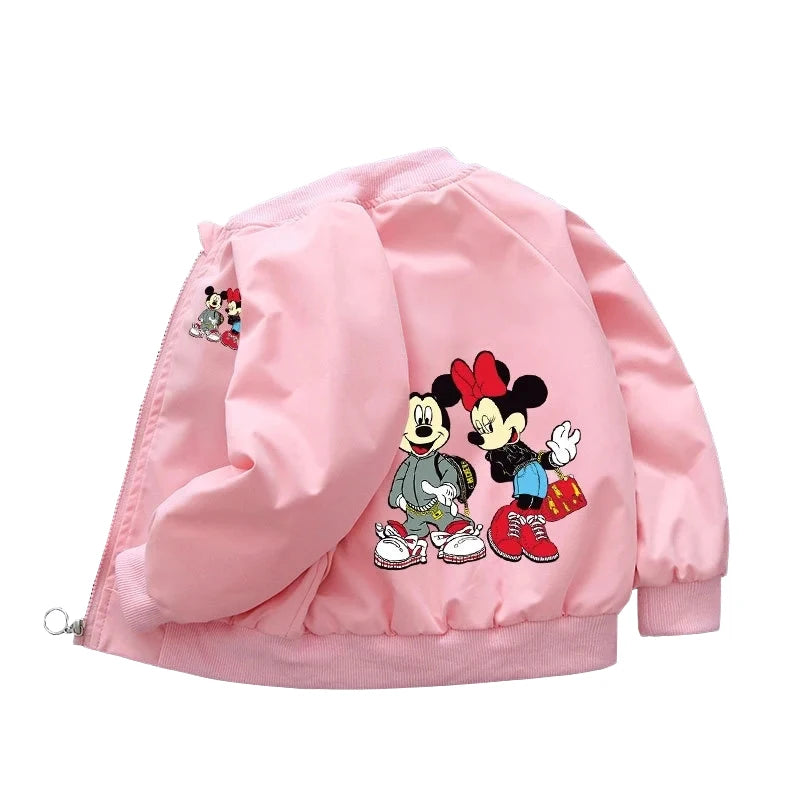 Spring Baby Boys Girls Coats Cartoon Mickey Mouse Hoodies Jacket For Kids Sweatshirt Children Windbreaker Outerwear 1-6 Years