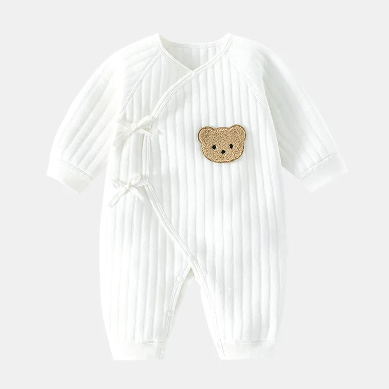 Personalized Newborn Clothes, Autumn And Winter Warm Clothes, Baby Crawling Clothes, Baby Teddy Bear One-Piece Clothes