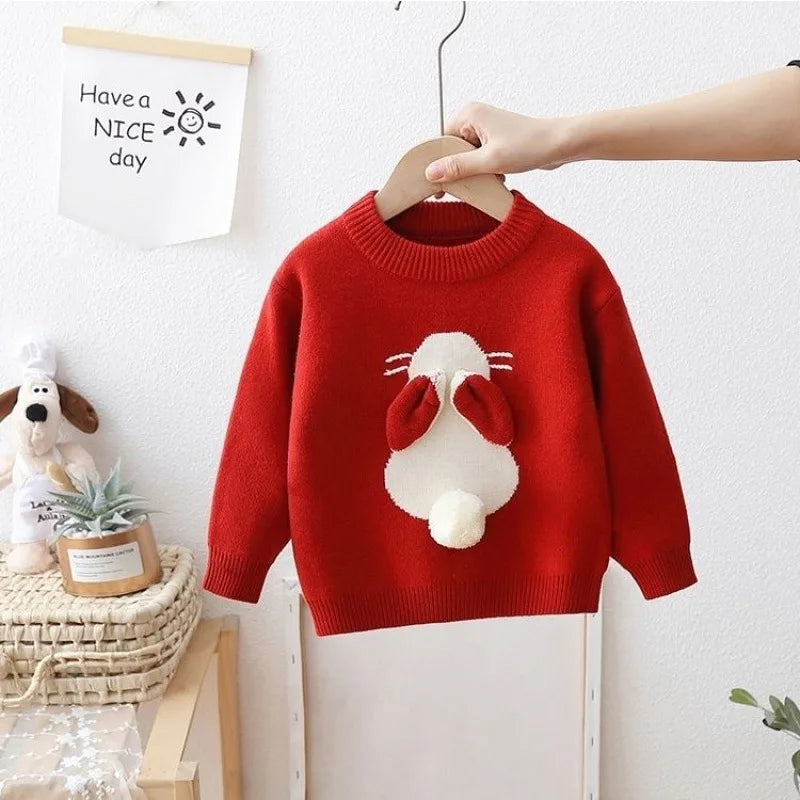 Girls Sweaters Autumn Winter Children Knitted Sweatshirts For Baby 7 Years Clothes Kids Woolen Pullover Sweater Tops Outerwear