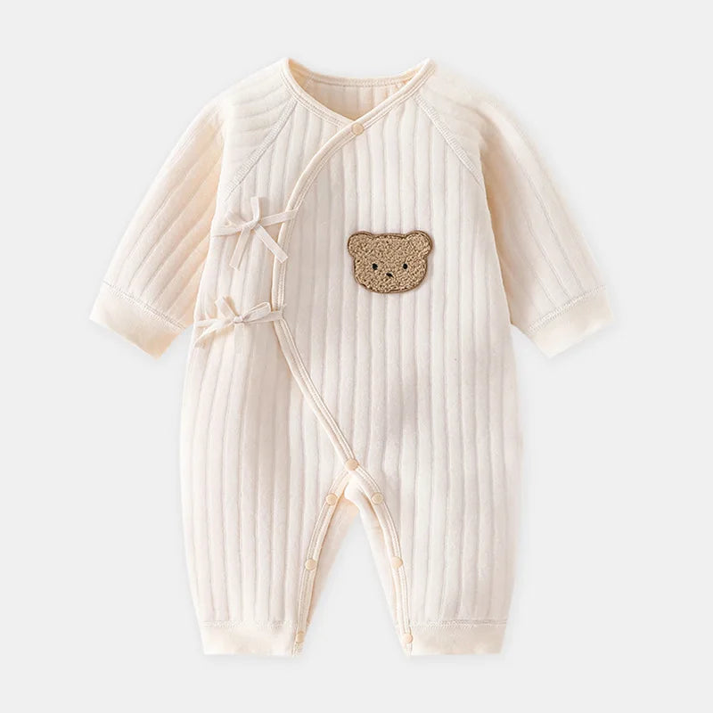 Personalized Newborn Clothes, Autumn And Winter Warm Clothes, Baby Crawling Clothes, Baby Teddy Bear One-Piece Clothes