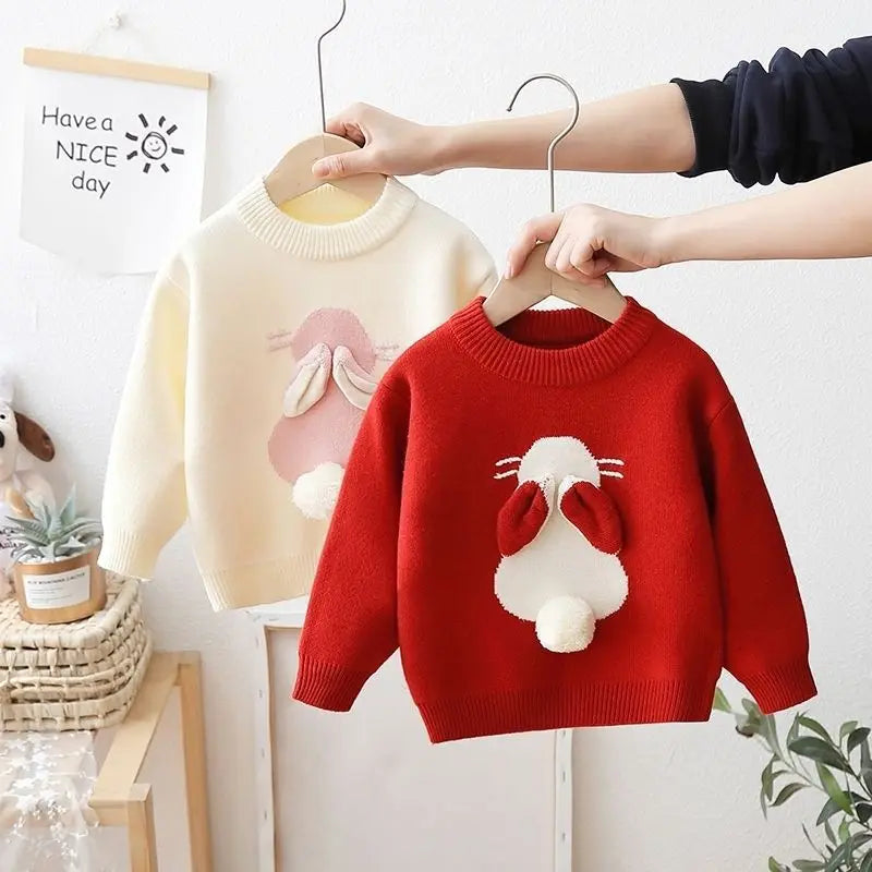 Girls Sweaters Autumn Winter Children Knitted Sweatshirts For Baby 7 Years Clothes Kids Woolen Pullover Sweater Tops Outerwear