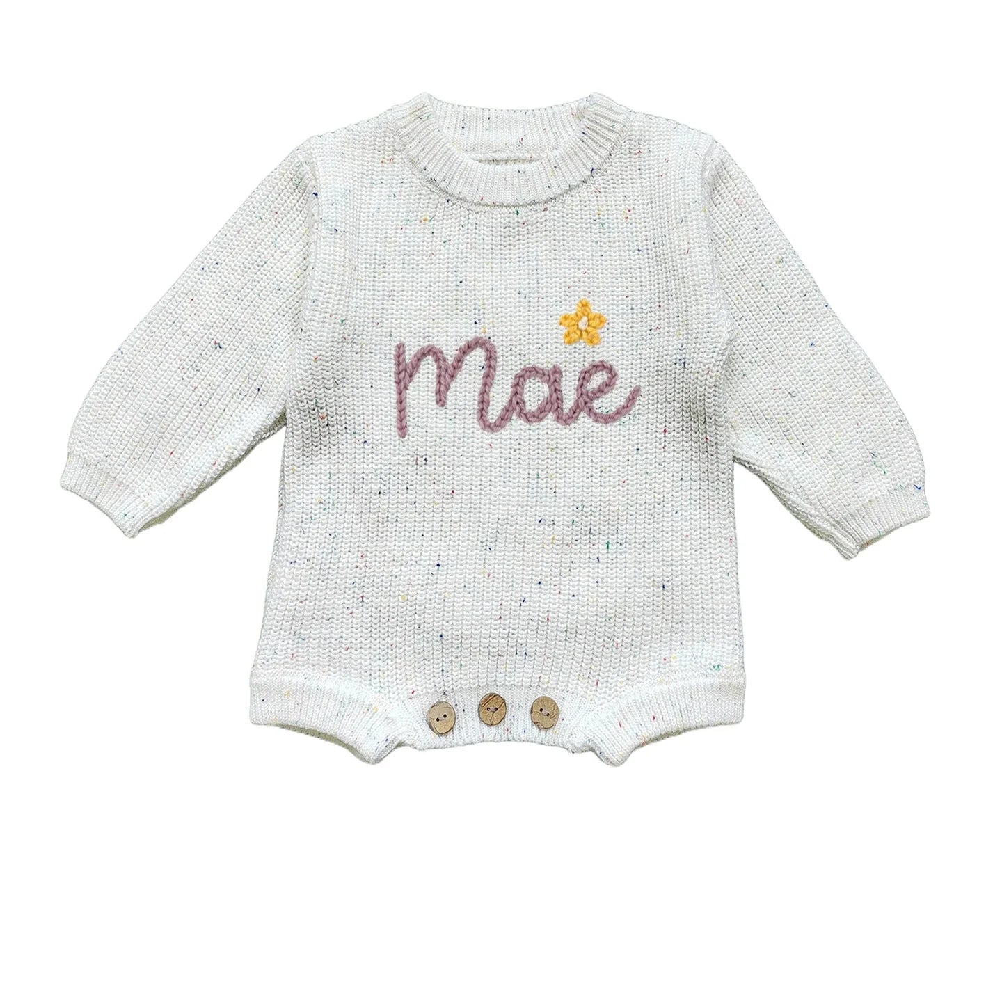 Baby knitted sweater personalized custom personalized text cotton soft hand knitted autumn and winter warm children's gifts