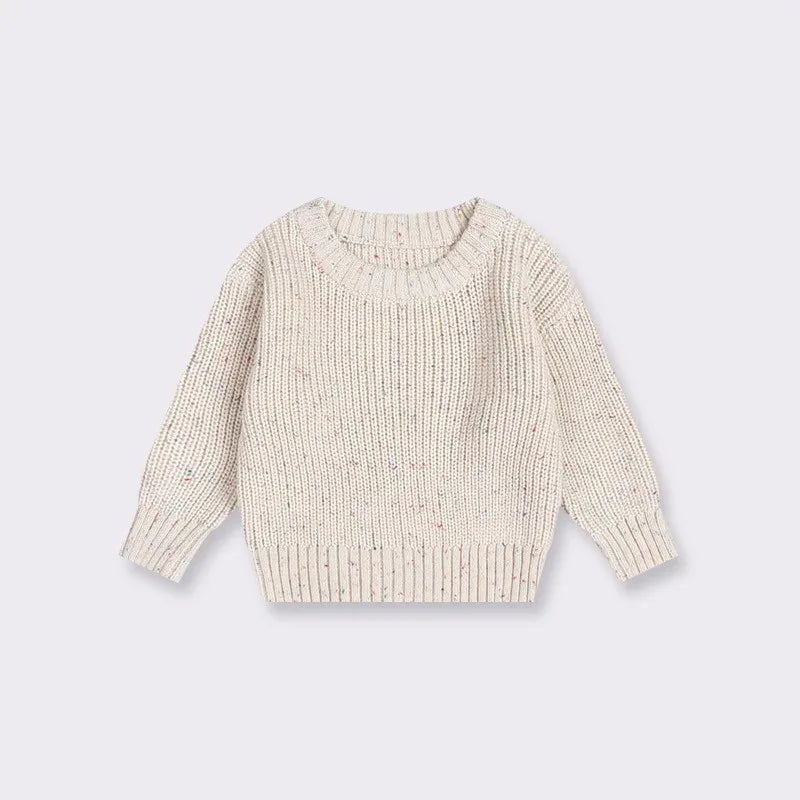 Fashion Baby Girl Boy Customized Letter Embroidery Cotton Sweater Infant Toddler Child Knitted Pullover Top Baby Clothes 0-7Y