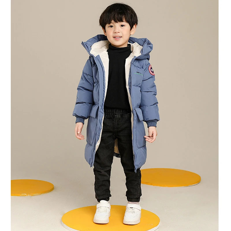 TheKylian Cozy Layers: Long Hooded Jackets for Boys in Solid Colors (2-10 Years)