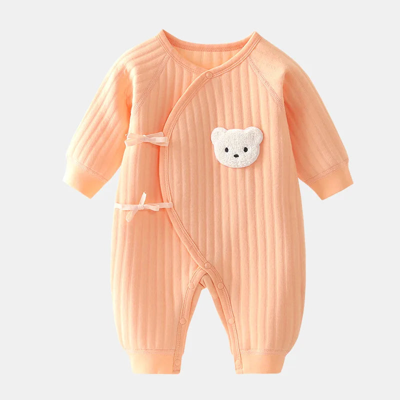 Personalized Newborn Clothes, Autumn And Winter Warm Clothes, Baby Crawling Clothes, Baby Teddy Bear One-Piece Clothes