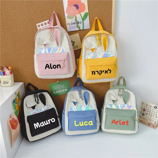 Children's Gift Customized Name Cute Cartoon Boy And Girl Travel Backpack mbroidered Personalized Kindergarten Opening Gift Bag