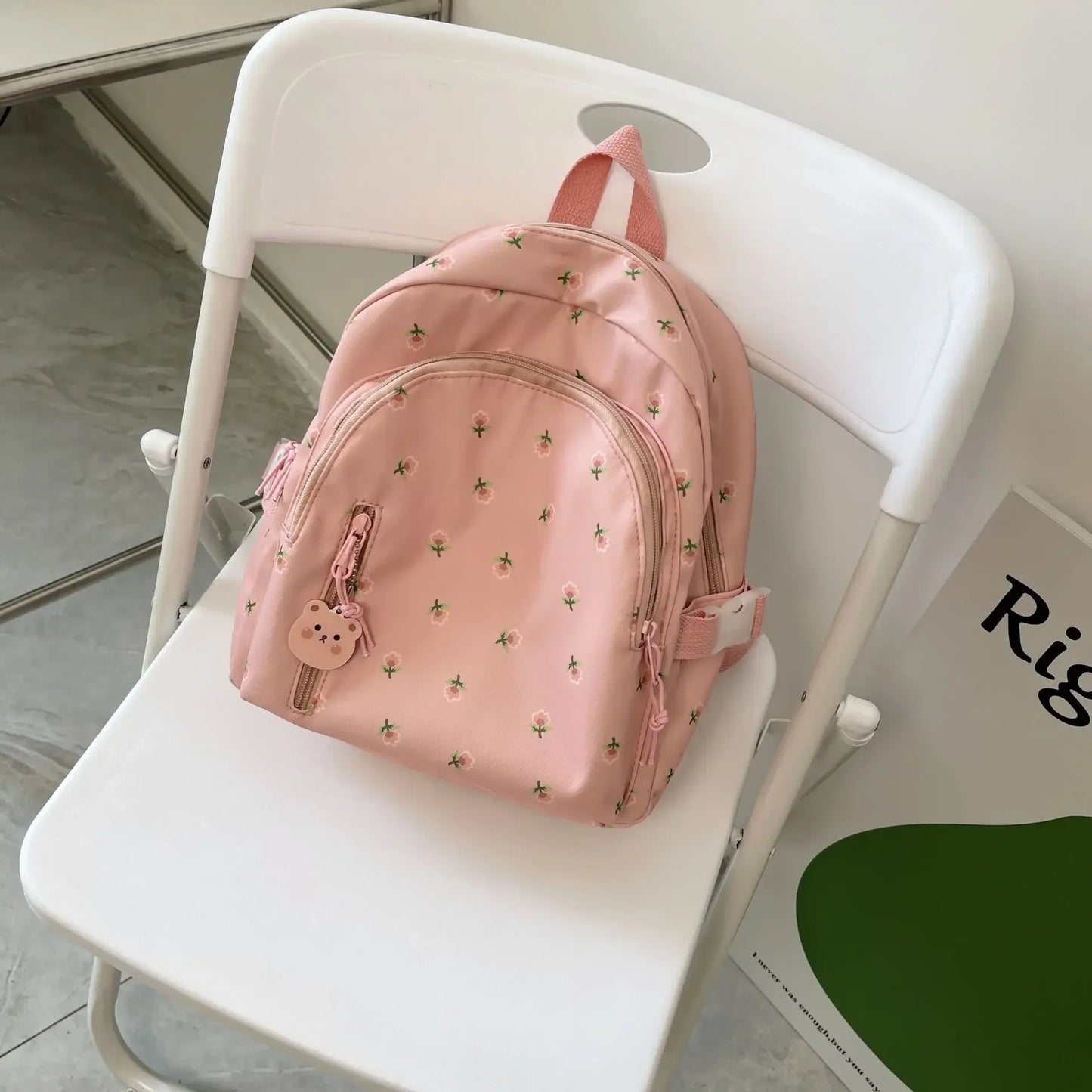 Personalised Embroidery Name Floral Backpack School Kawaii Backpack for Girls, Casual Daypack Ladies Backpacks Rucksack Handbags