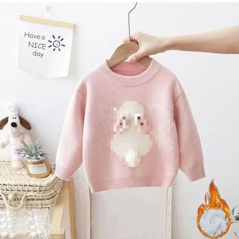 Girls Sweaters Autumn Winter Children Knitted Sweatshirts For Baby 7 Years Clothes Kids Woolen Pullover Sweater Tops Outerwear