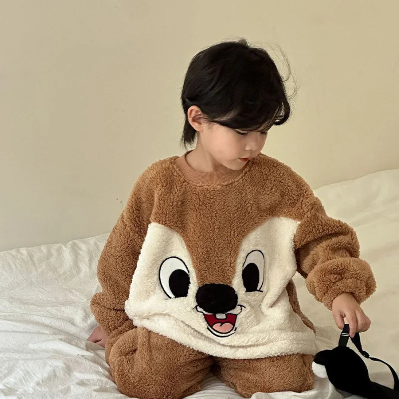 TheKylian Winter Warmers: Squirrel Pajama Sets & Cozy Loungewear for Boys & Girls (18M-8Y)