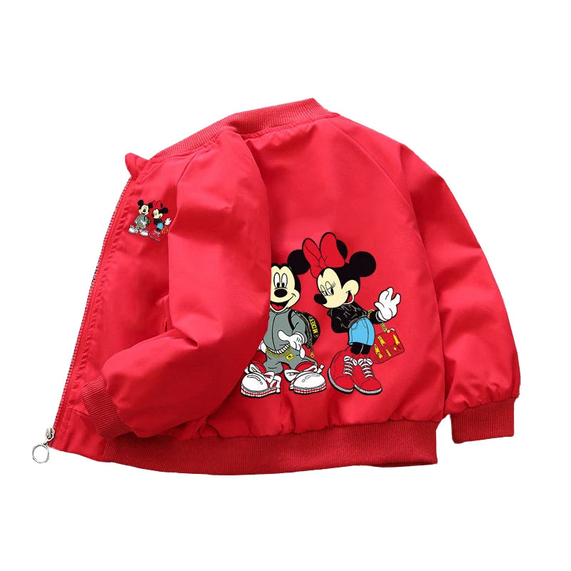 Spring Baby Boys Girls Coats Cartoon Mickey Mouse Hoodies Jacket For Kids Sweatshirt Children Windbreaker Outerwear 1-6 Years