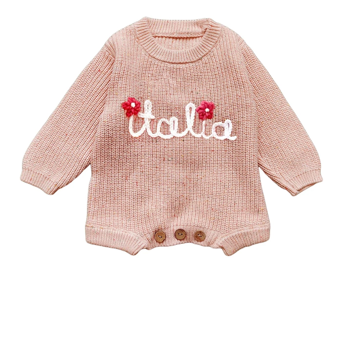 Baby knitted sweater personalized custom personalized text cotton soft hand knitted autumn and winter warm children's gifts