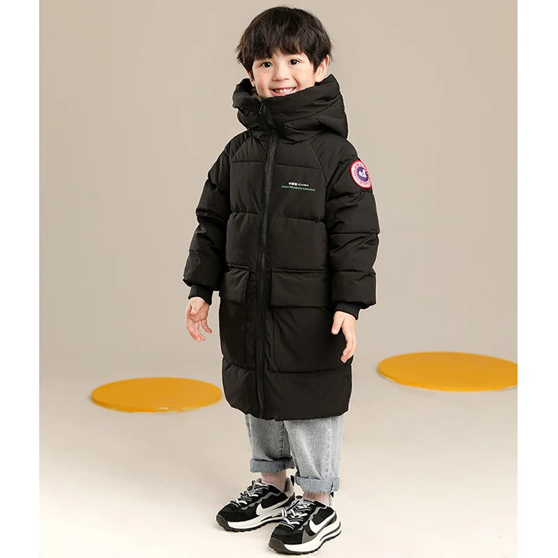 TheKylian Cozy Layers: Long Hooded Jackets for Boys in Solid Colors (2-10 Years)