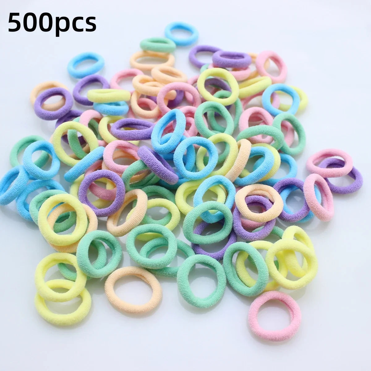 100/300/500 pcs Girls Colorful Elastic Hair Bands Ponytail Hold Hair Tie Rubber Bands Scrunchie Hair Accessories Bands for Girls