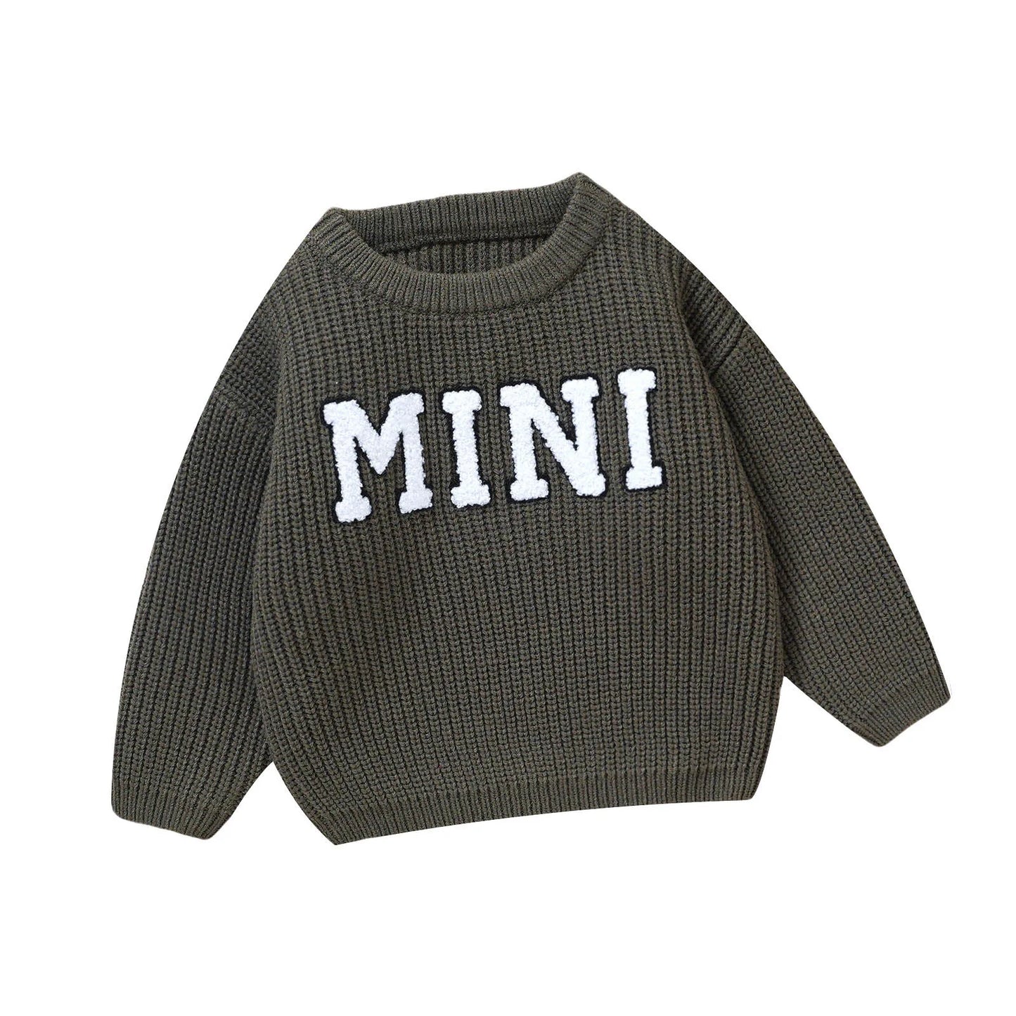 Custom Knit Children Winter Sweaters Long Sleeve Loose Top Baby Cotton Sweater Personalized Name Baby Boy Sweater Girls