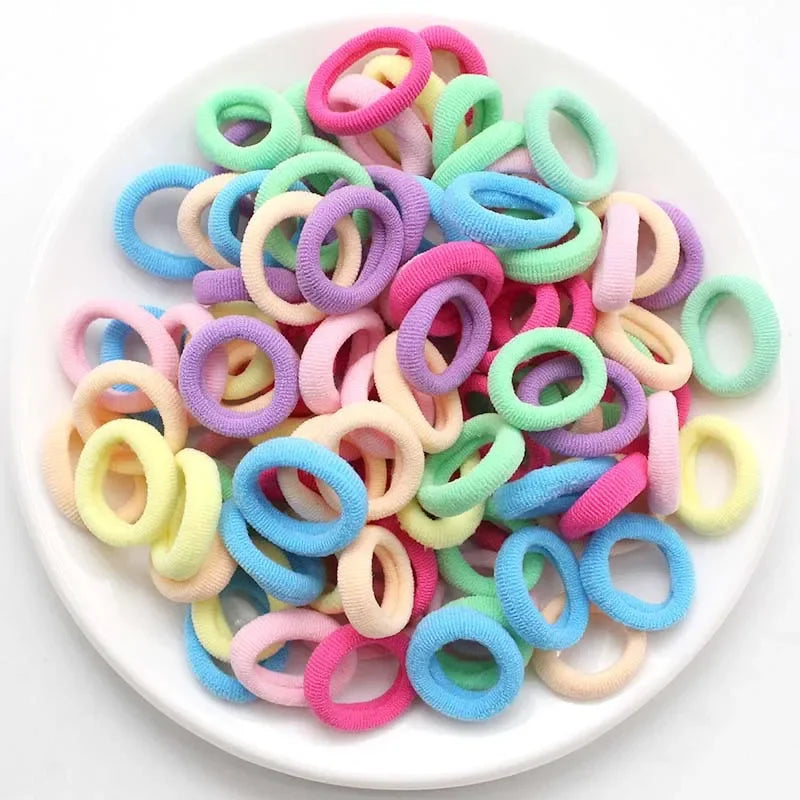 100/300/500 pcs Girls Colorful Elastic Hair Bands Ponytail Hold Hair Tie Rubber Bands Scrunchie Hair Accessories Bands for Girls