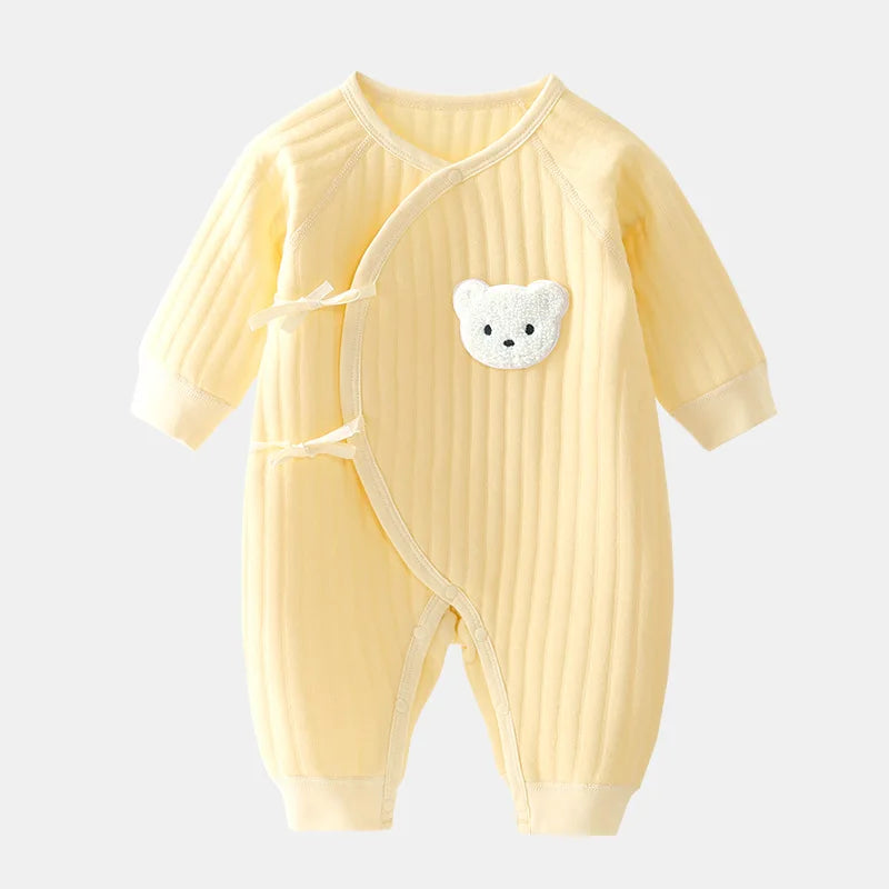 Personalized Newborn Clothes, Autumn And Winter Warm Clothes, Baby Crawling Clothes, Baby Teddy Bear One-Piece Clothes