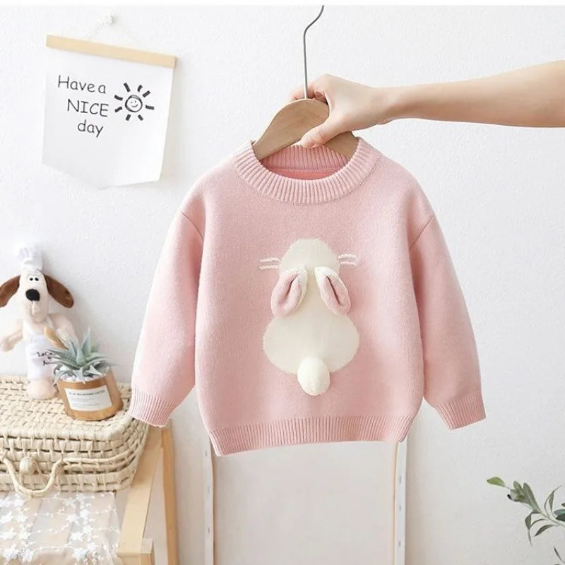 Girls Sweaters Autumn Winter Children Knitted Sweatshirts For Baby 7 Years Clothes Kids Woolen Pullover Sweater Tops Outerwear